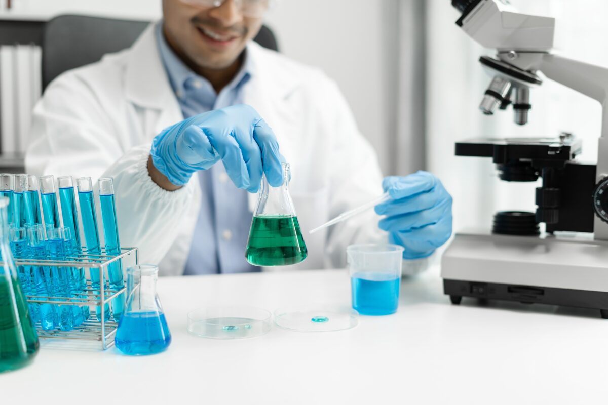 Life,scientists,researching,in,laboratory.,focused,male,life,science,professional